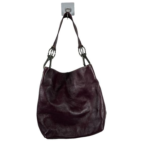 Celsius Women's Red Burgundy Leather Detachable Strap Shoulder Bag Size Medium - Picture 2 of 11